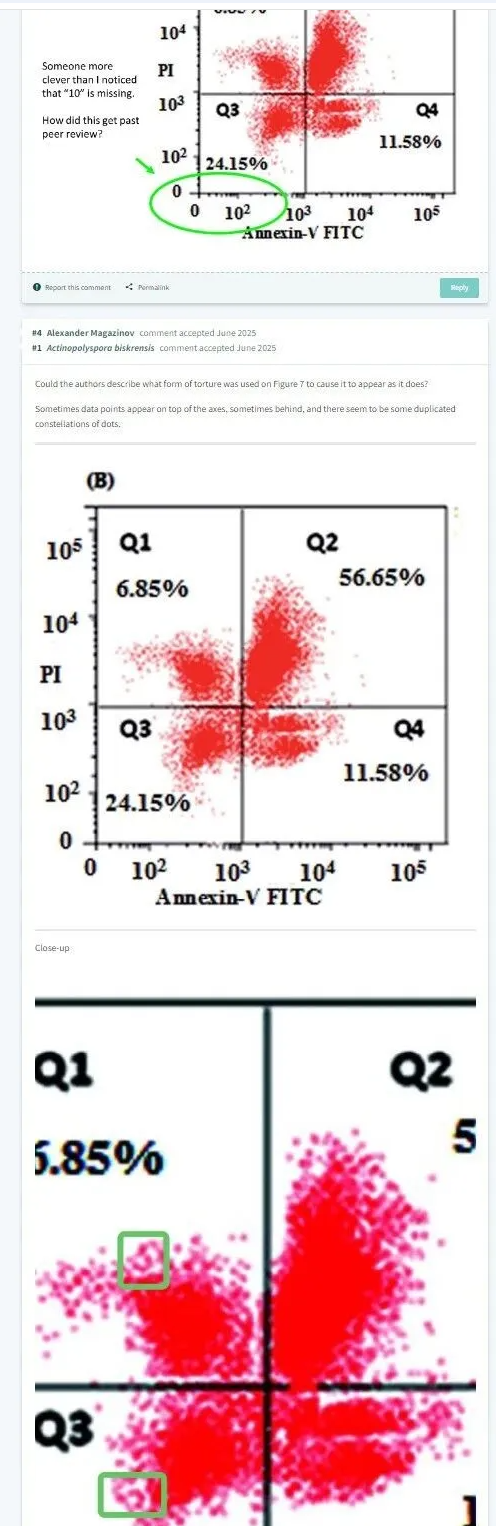 PubPeer学术讨论平台相关评论截图